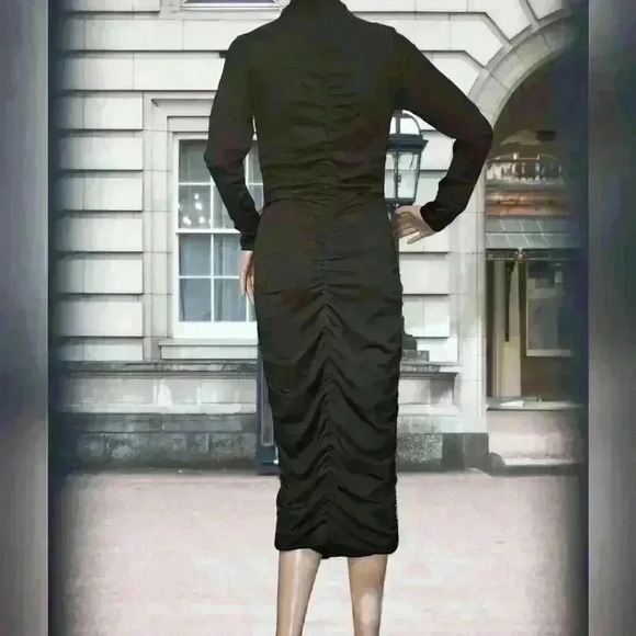 Almost Famous Black Long Sleeve Slinky Dress sz M - Picture 2 of 9